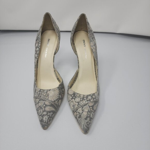 DKNY sz 7 D'orsay fabric pumps - Picture 6 of 7